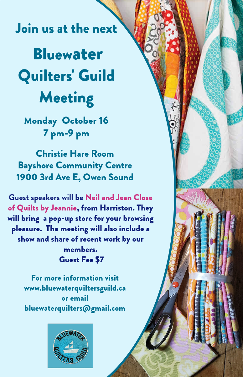 Event image Bluewater Quilters' Guild - October Meeting